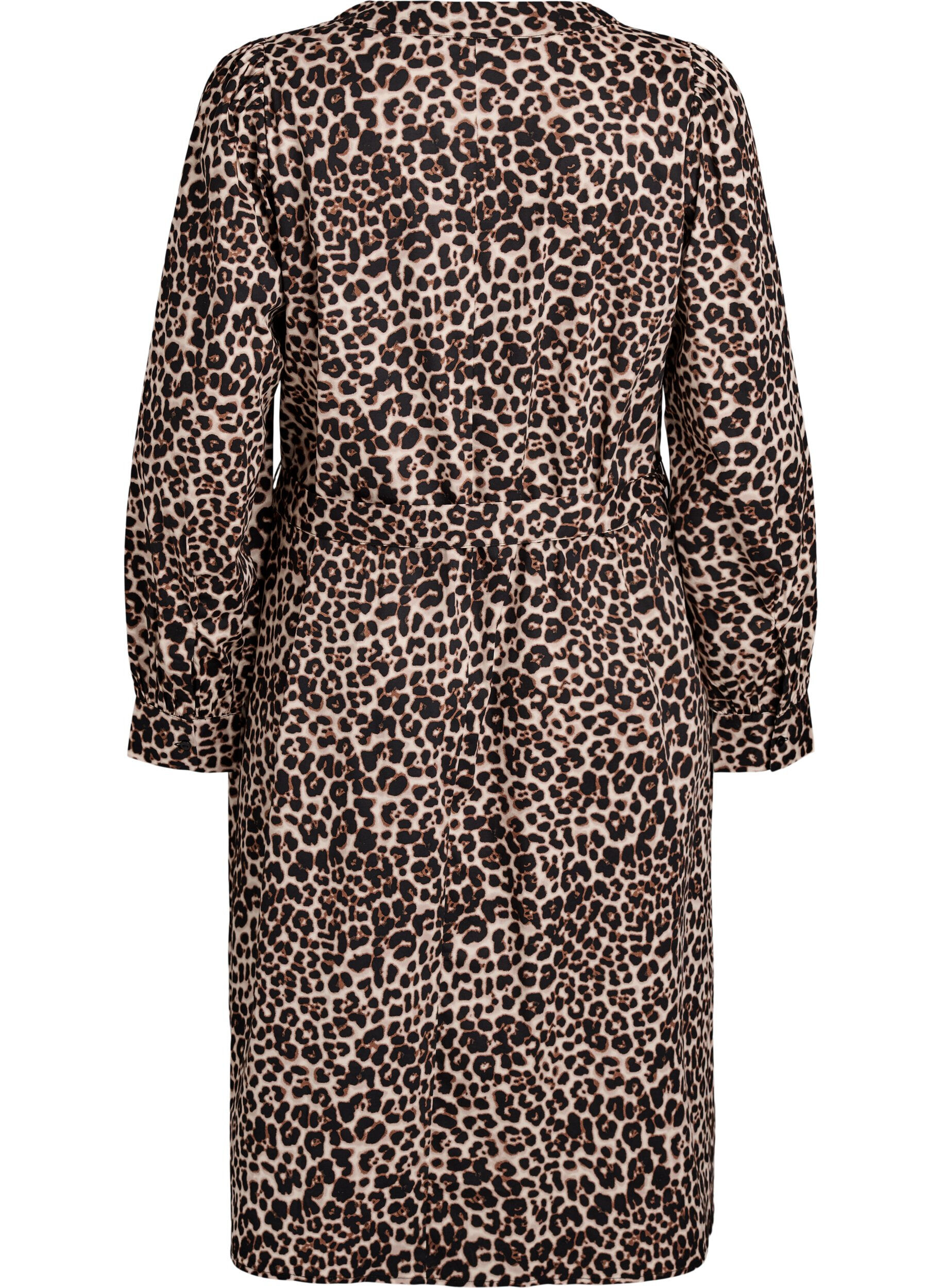 Zizzi Kleid aus Bio-Baumwolle mit Bindeg&uuml;rtel, Braun, Packshot image number 1