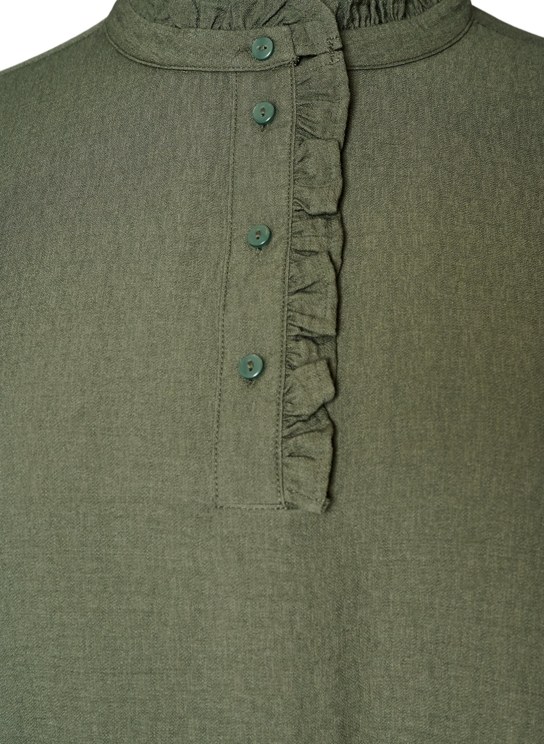 ZizziTunique en viscose avec volants et boutons, Vert, Packshot image number 2