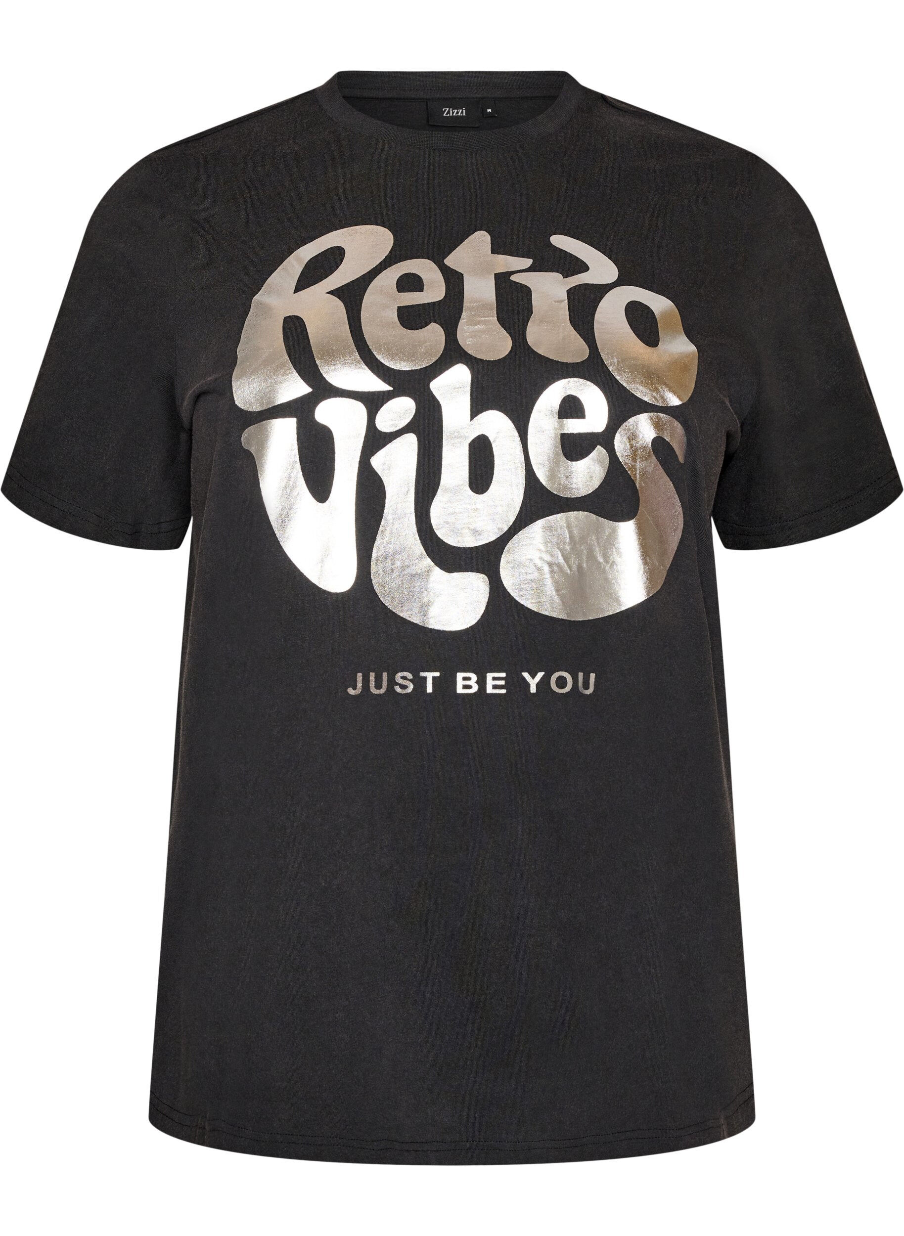 ZizziGrafik-T-Shirt aus Bio-Baumwolle, Schwarz, Packshot image number 0