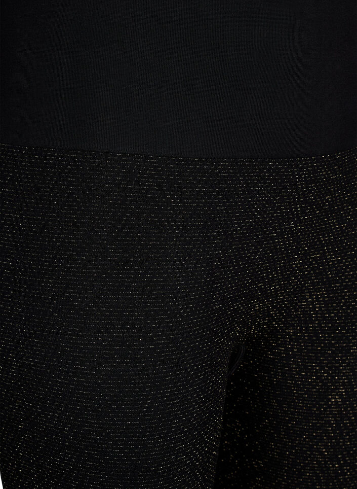 Nahtlose Glitzer-Leggings, Black Gold Lurex, Packshot image number 2