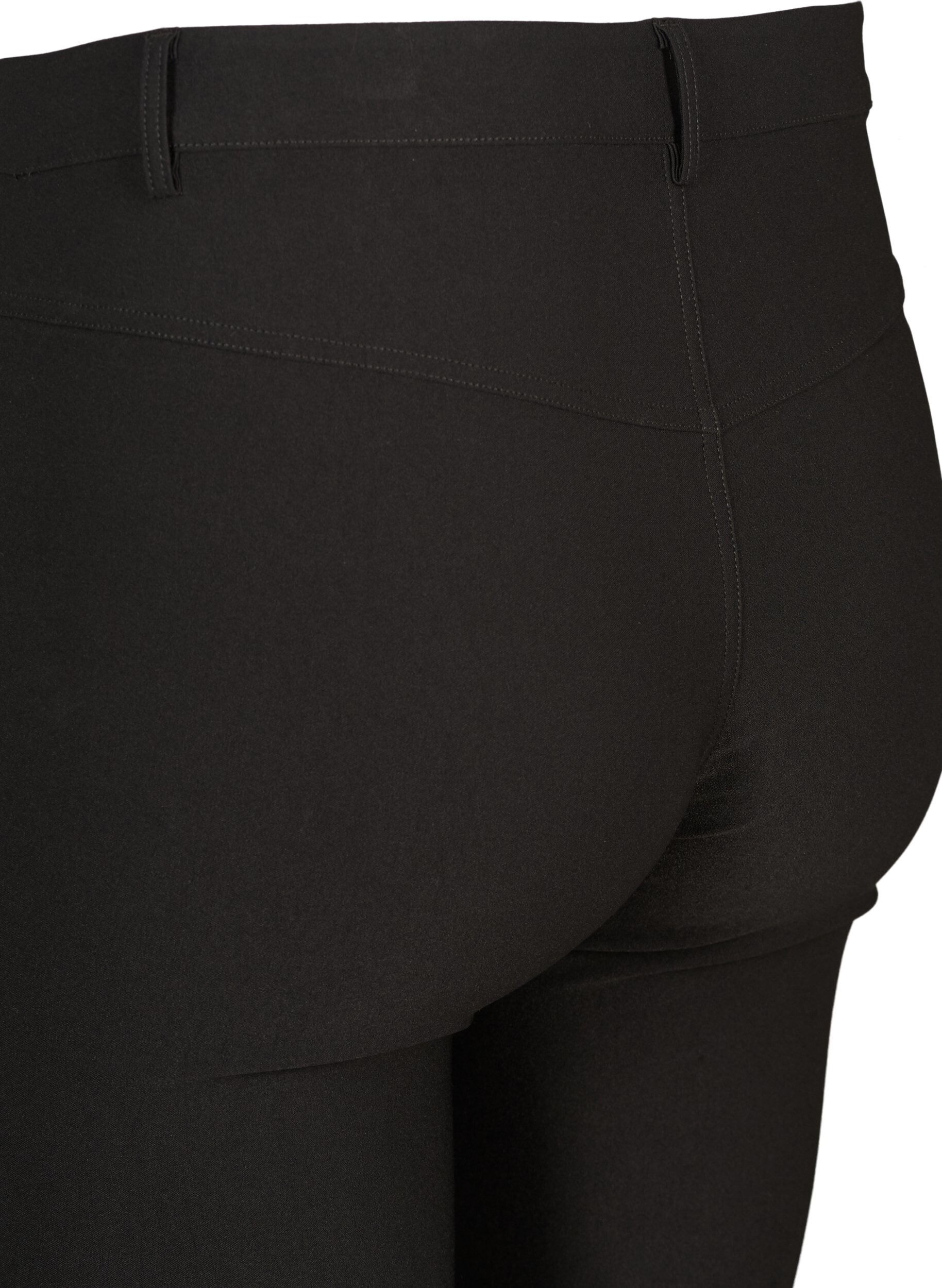 Zizzi Eng anliegende Hose mit Rei&szlig;verschlussdetails, Schwarz, Packshot image number 3