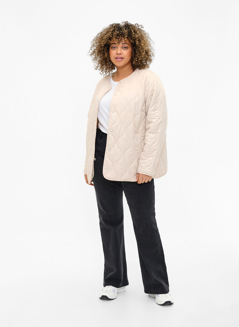 Veste matelassée avec boutons, Pumice Stone, Model image number 2