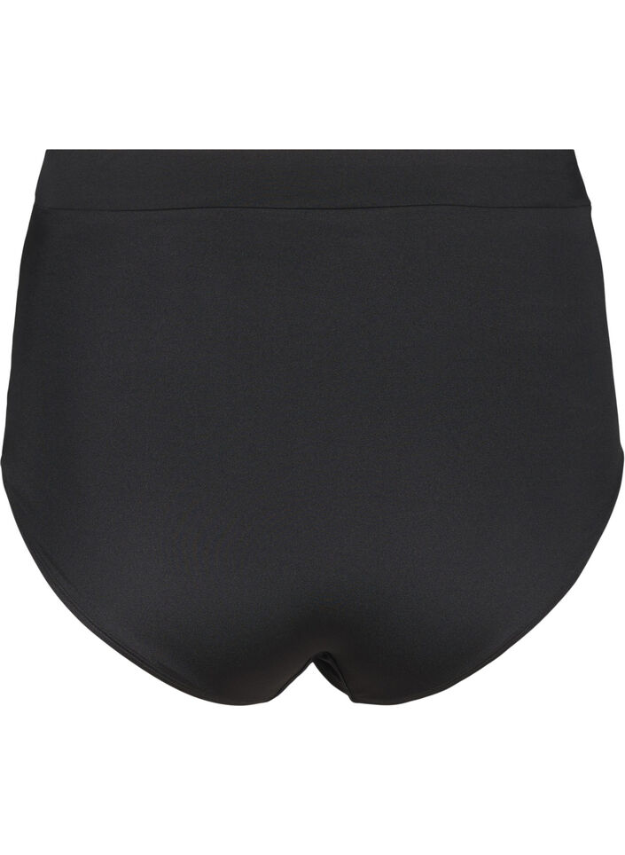 Culotte de bikini drap&eacute;e taille haute, Noir, Packshot image number 1