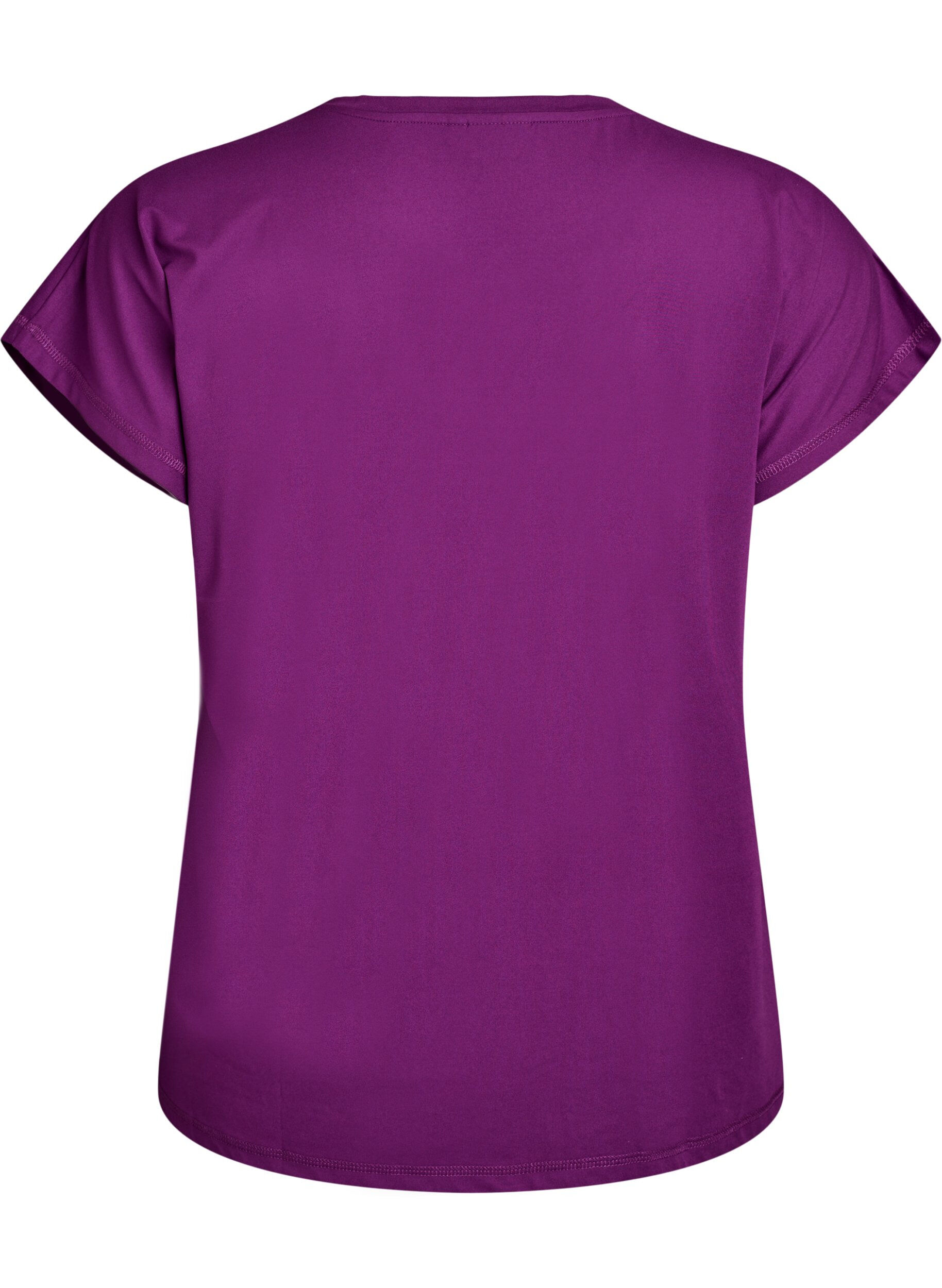 Zizzi T-shirt de sport couleur unie, Violet, Packshot image number 1