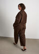 Barrel-Jeans mit hoher Taille und elastischem Bund, Braun, Model image number 1
