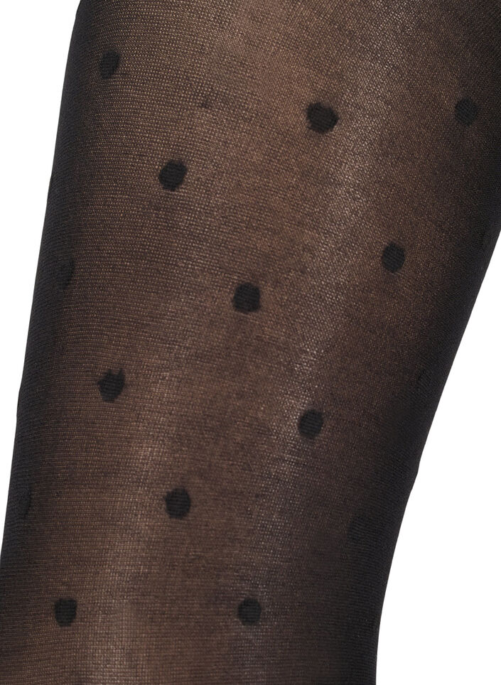 Collants en 40 deniers &agrave; pois, Noir, Packshot image number 1