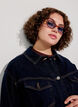 Veste en jean classique avec surpiq&ucirc;res contrastantes, Bleu, Model image number 3