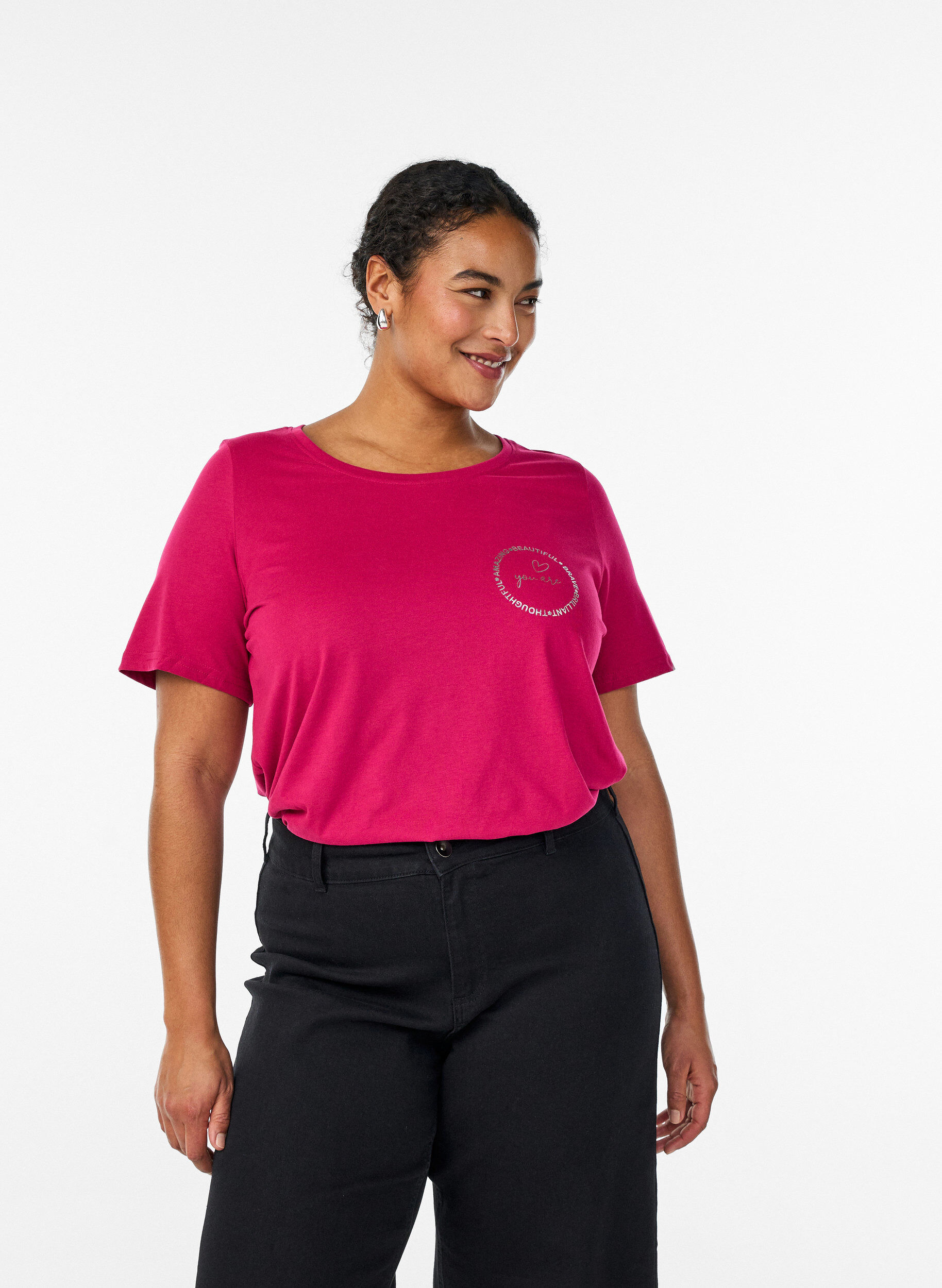 ZizziT-shirt imprim&eacute;, Bordeaux, Model image number 0
