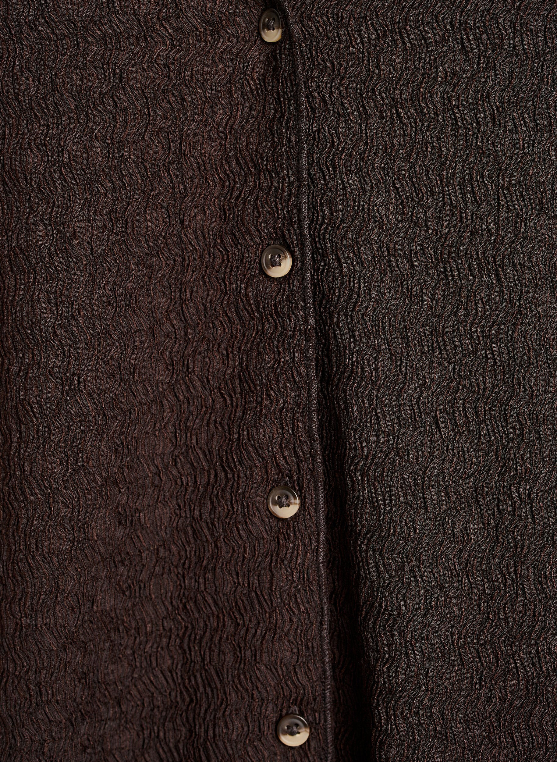 ZizziTop sans manches &agrave; texture ondul&eacute;e et fermeture boutonn&eacute;e, Marron, Packshot image number 2