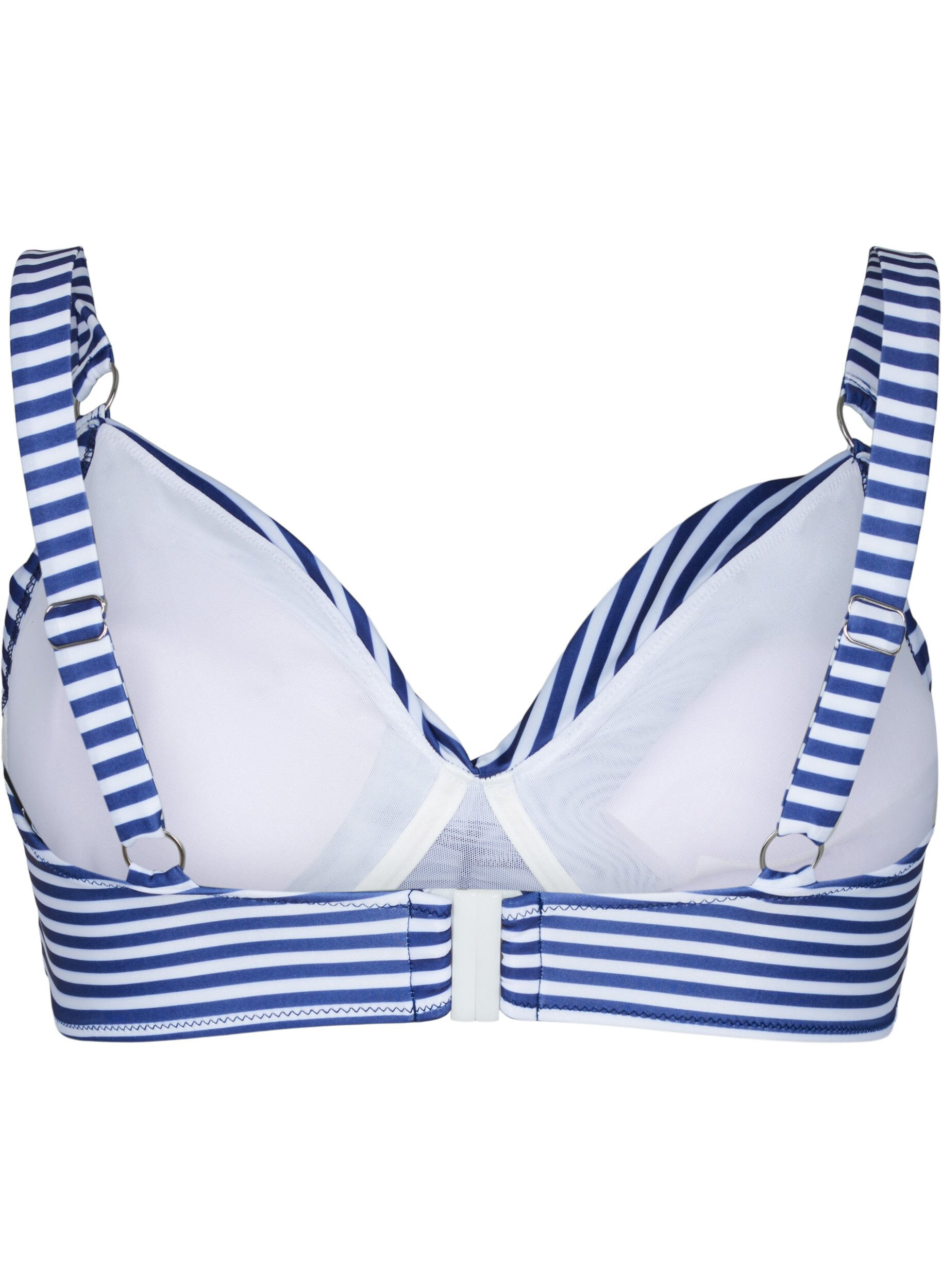 Zizzi Soutien-gorge de bikini imprim&eacute; avec armature, Blue Striped, Packshot image number 1