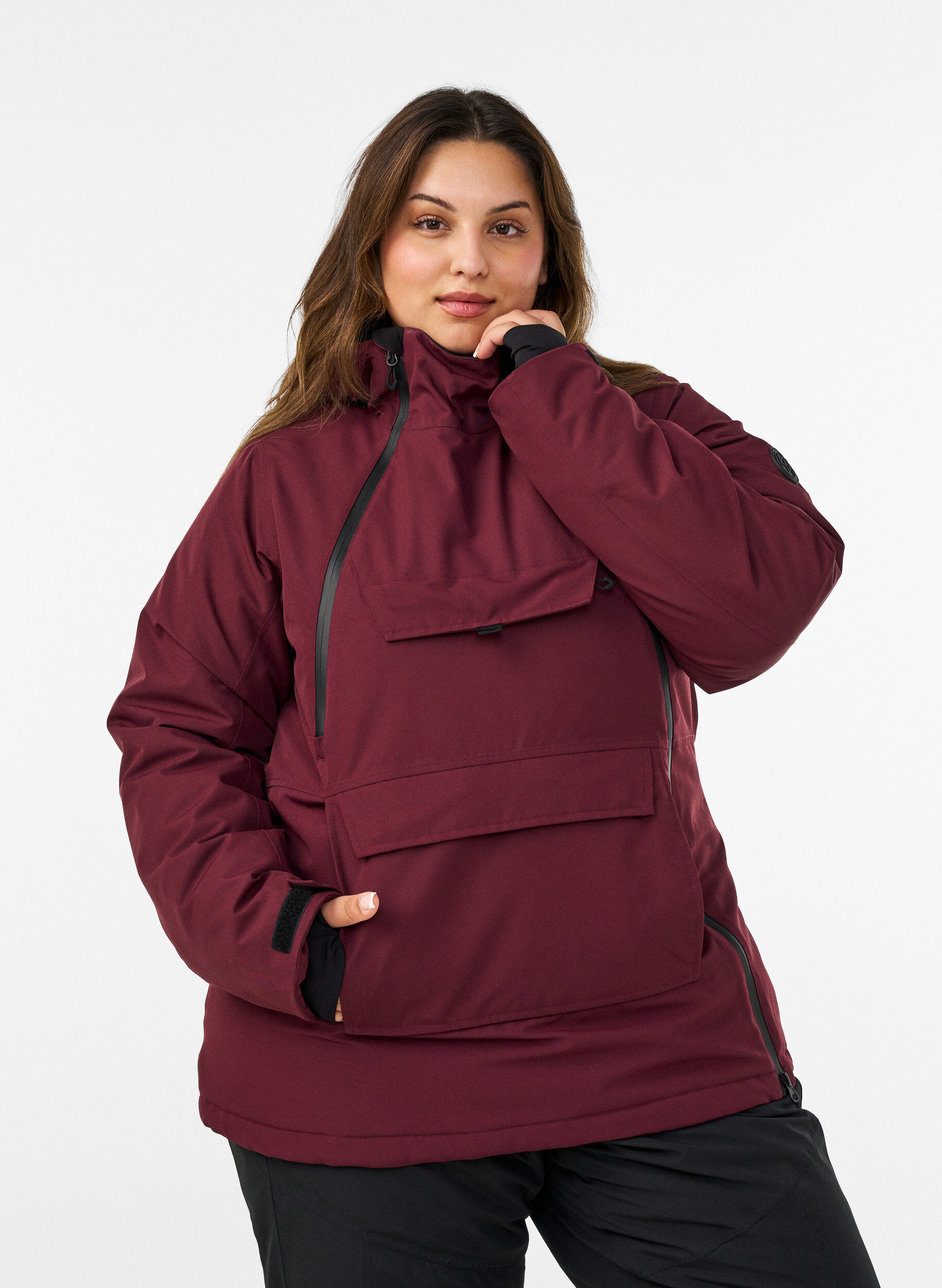 Funktioneller Ski-Anorak mit Kapuze, Rot, Model