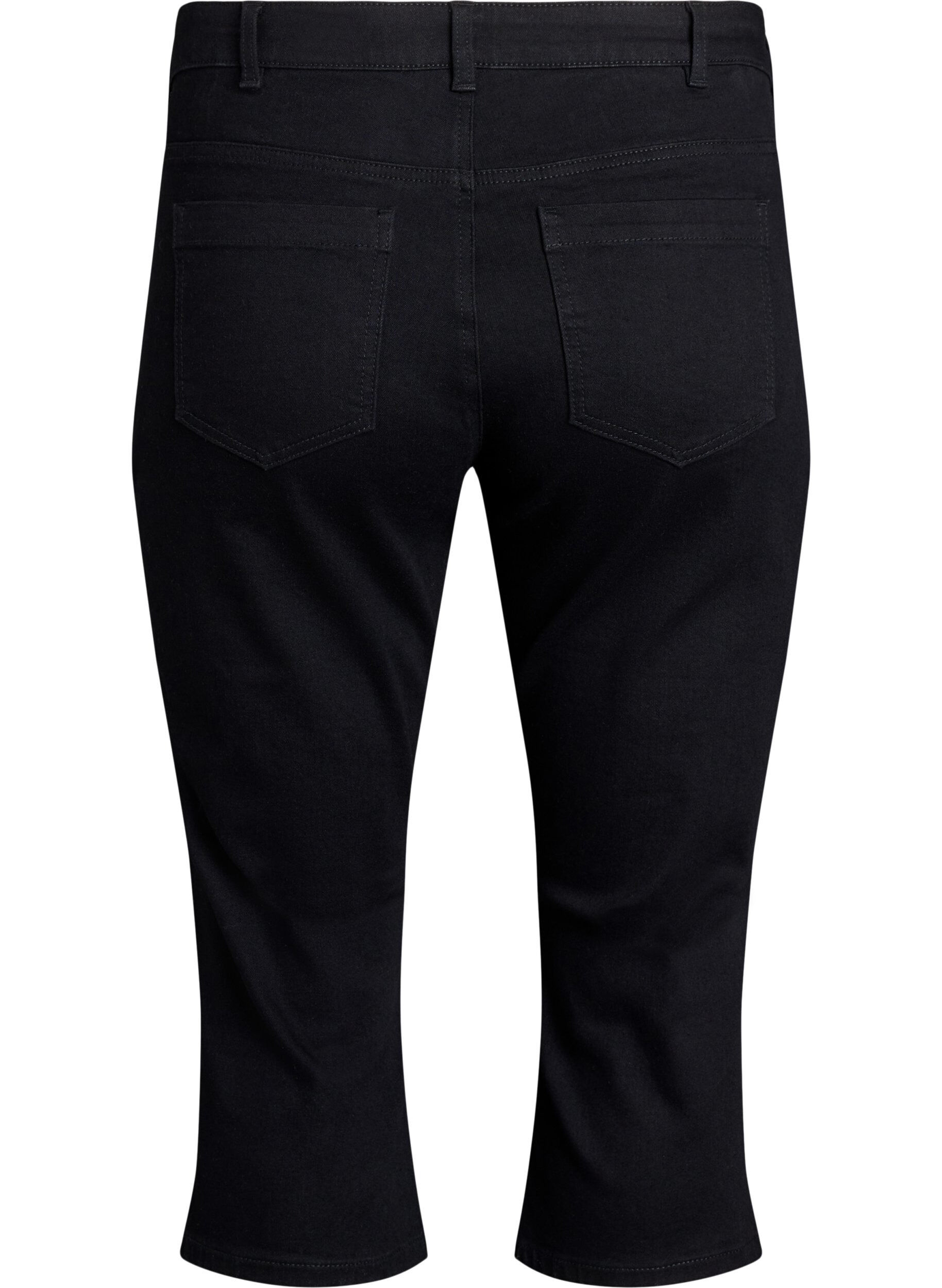 Zizzi Culotte Emily en denim slim fit, Noir, Packshot image number 1