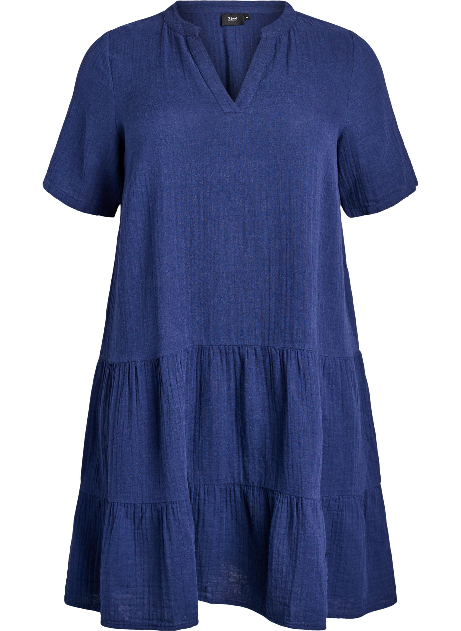 Robe courte &eacute;vas&eacute;e en mousseline de coton