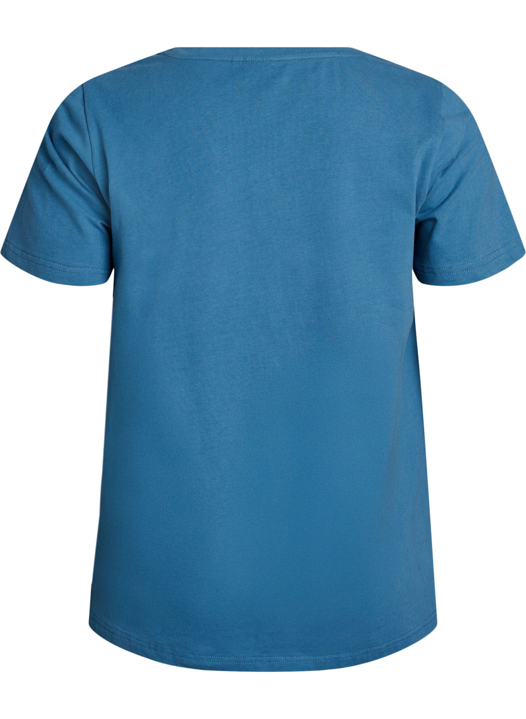 Zizzi Einfarbiges Basic-T-Shirt aus Baumwolle, Grau, Packshot image number 1