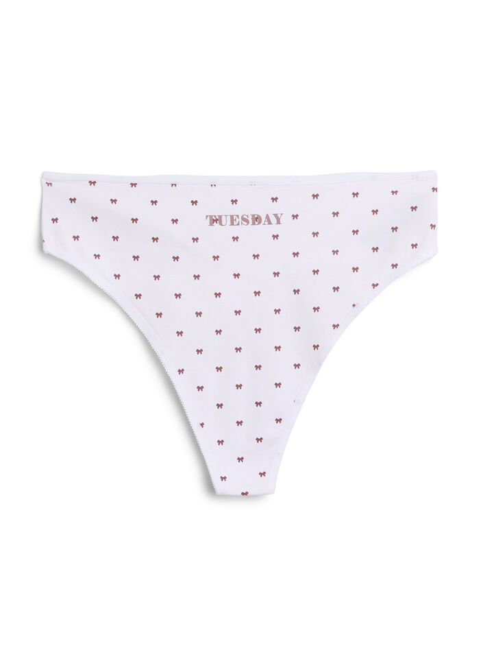 7-pack Strings en coton avec imprimés des jours de la semaine, Rose, Packshot image number 3