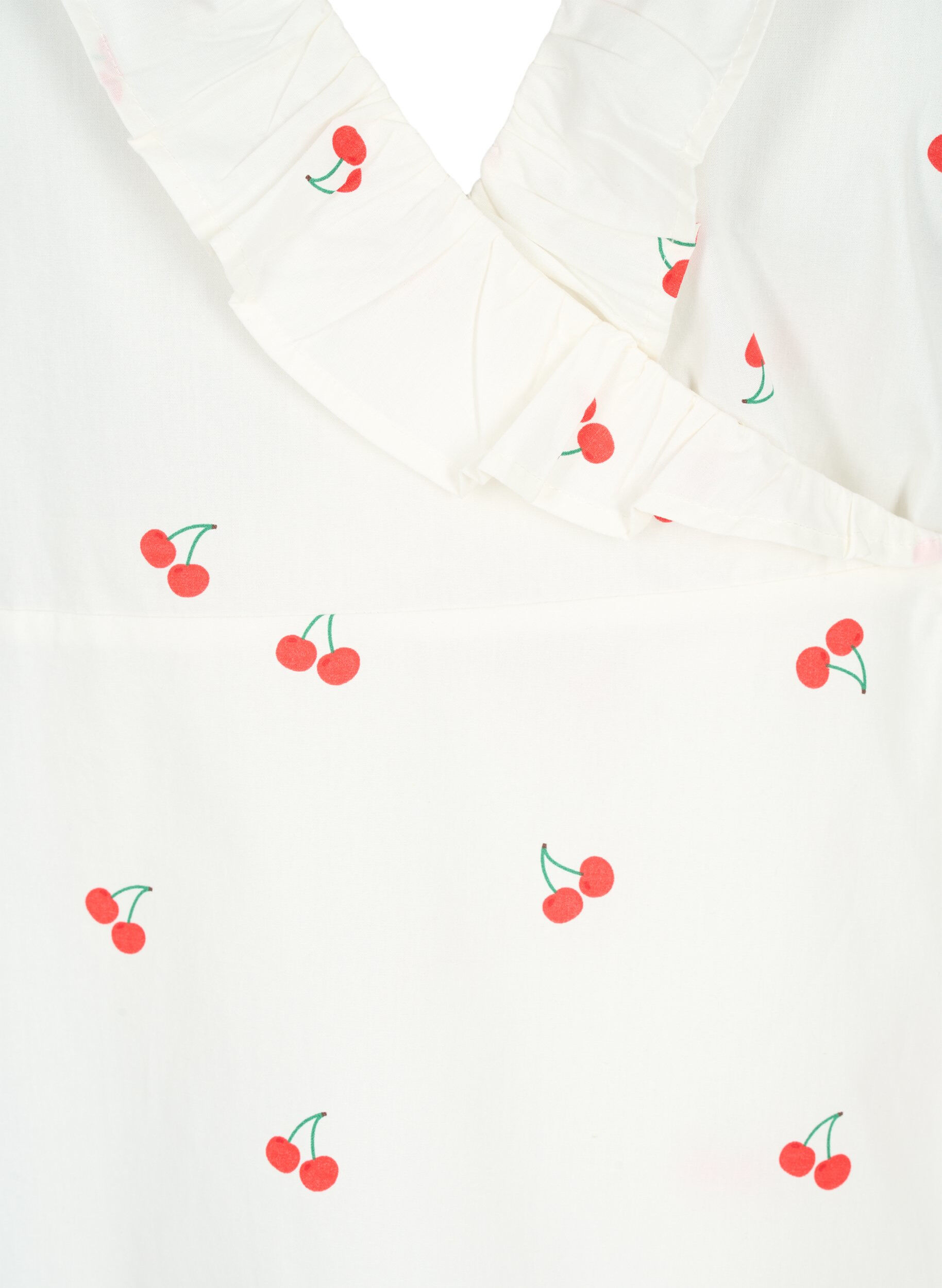 Zizzi  Wickelbluse aus Baumwolle mit Kirschenmuster, B. White/Cherry, Packshot image number 2