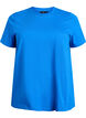 T-shirt basique en coton &agrave; col rond, Bleu, Packshot image number 0
