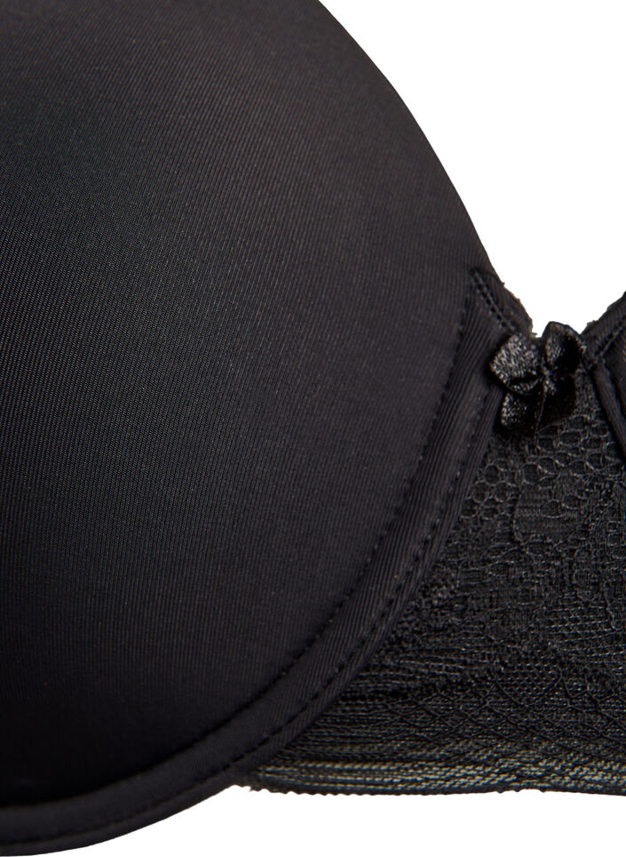 Soutien-gorge T-shirt moul&eacute; avec bonnets lisses, Noir, Packshot image number 2