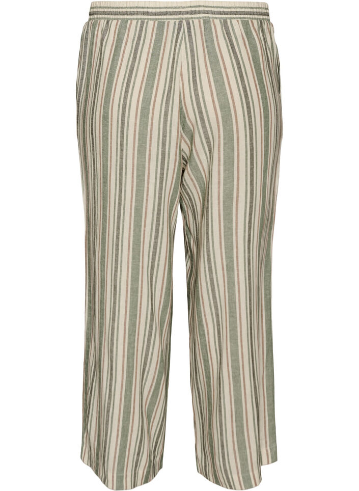 Hose aus Leinen und Viskose mit weitem Bein, Vanille, Packshot image number 1