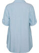 Linen and viscose tunic with A-shape, Light Blue, Packshot image number 1