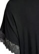 Chemise de nuit en viscose manches courtes dentelle, Noir, Packshot image number 4