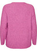 Melierte Strickbluse mit Rundhalsausschnitt, Lila, Packshot image number 1