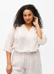 Gestreifte Bluse aus einer Leinen-Viskose-Mischung, Beige, Model image number 0