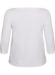 T-shirt basic &agrave; encolure bateau et manches 3/4, Blanc, Packshot image number 1