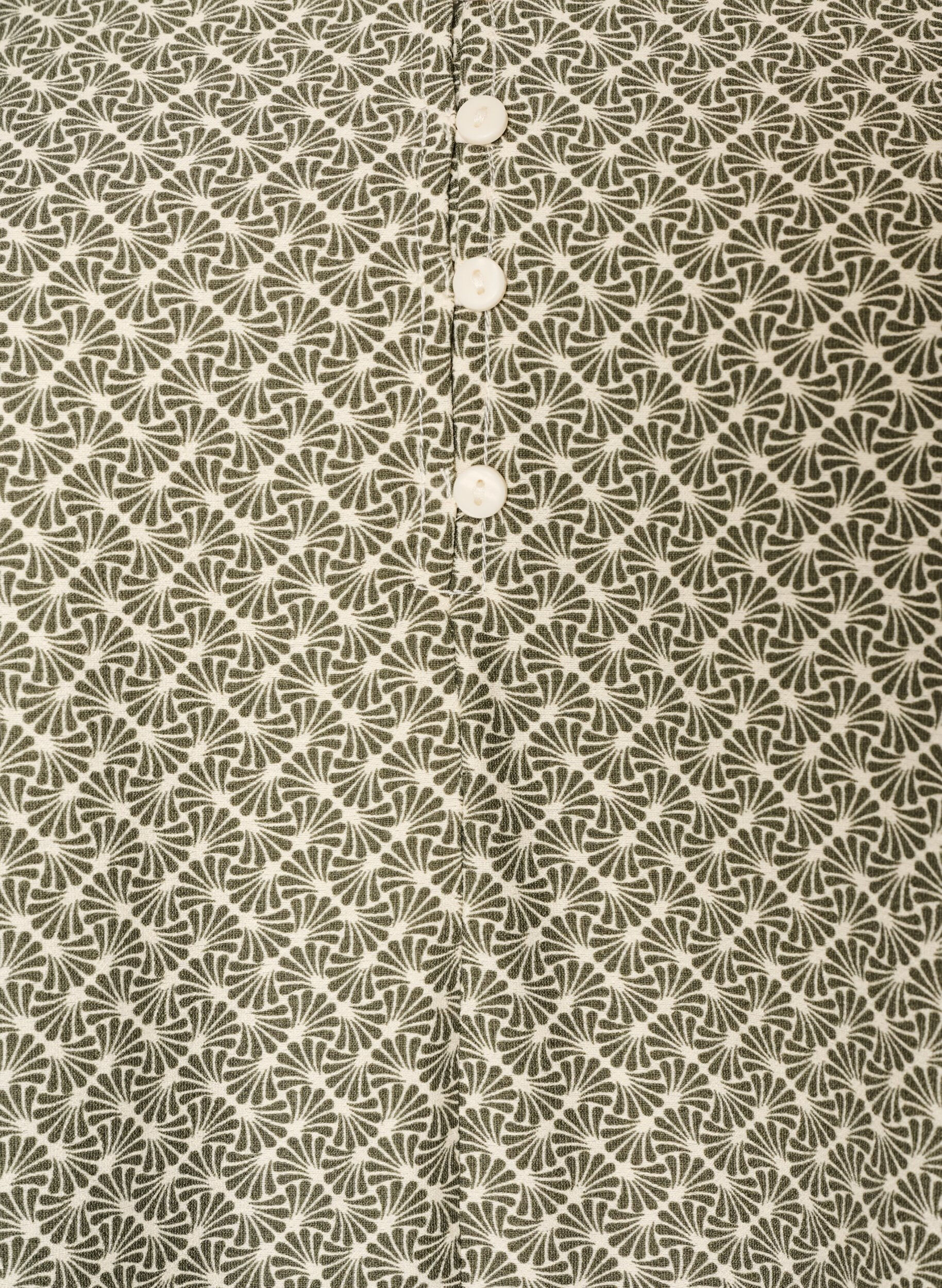 ZizziGemustertes Kleid aus Viskose mit langen &Auml;rmeln, Gr&uuml;n, Packshot image number 2