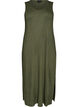 &Auml;rmelloses geripptes Kleid aus Viskose, Gr&uuml;n, Packshot image number 0