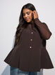 Gilet &agrave; fines rayures avec basque, Marron, Model image number 0
