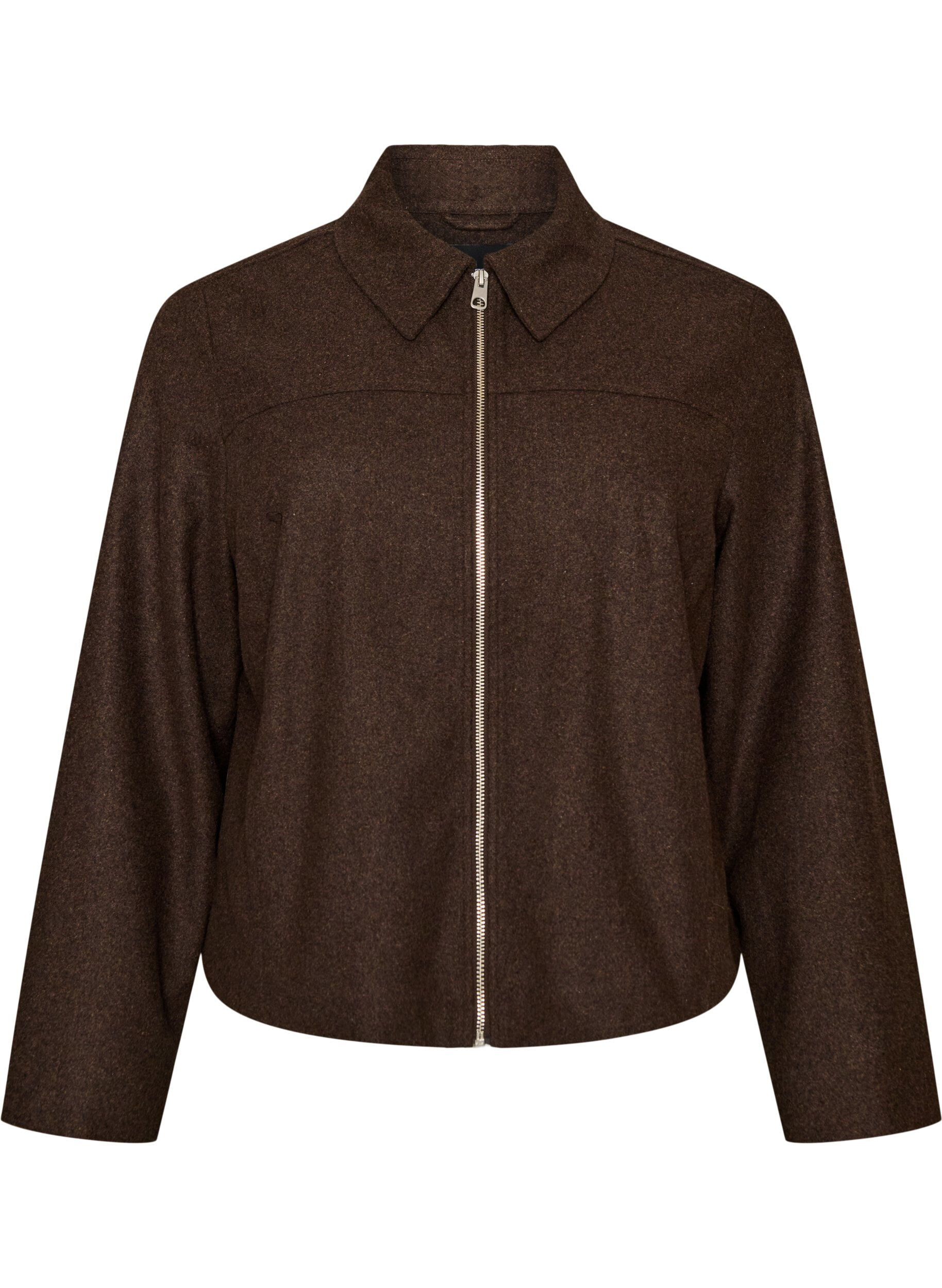 Veste courte avec col de chemise et zip