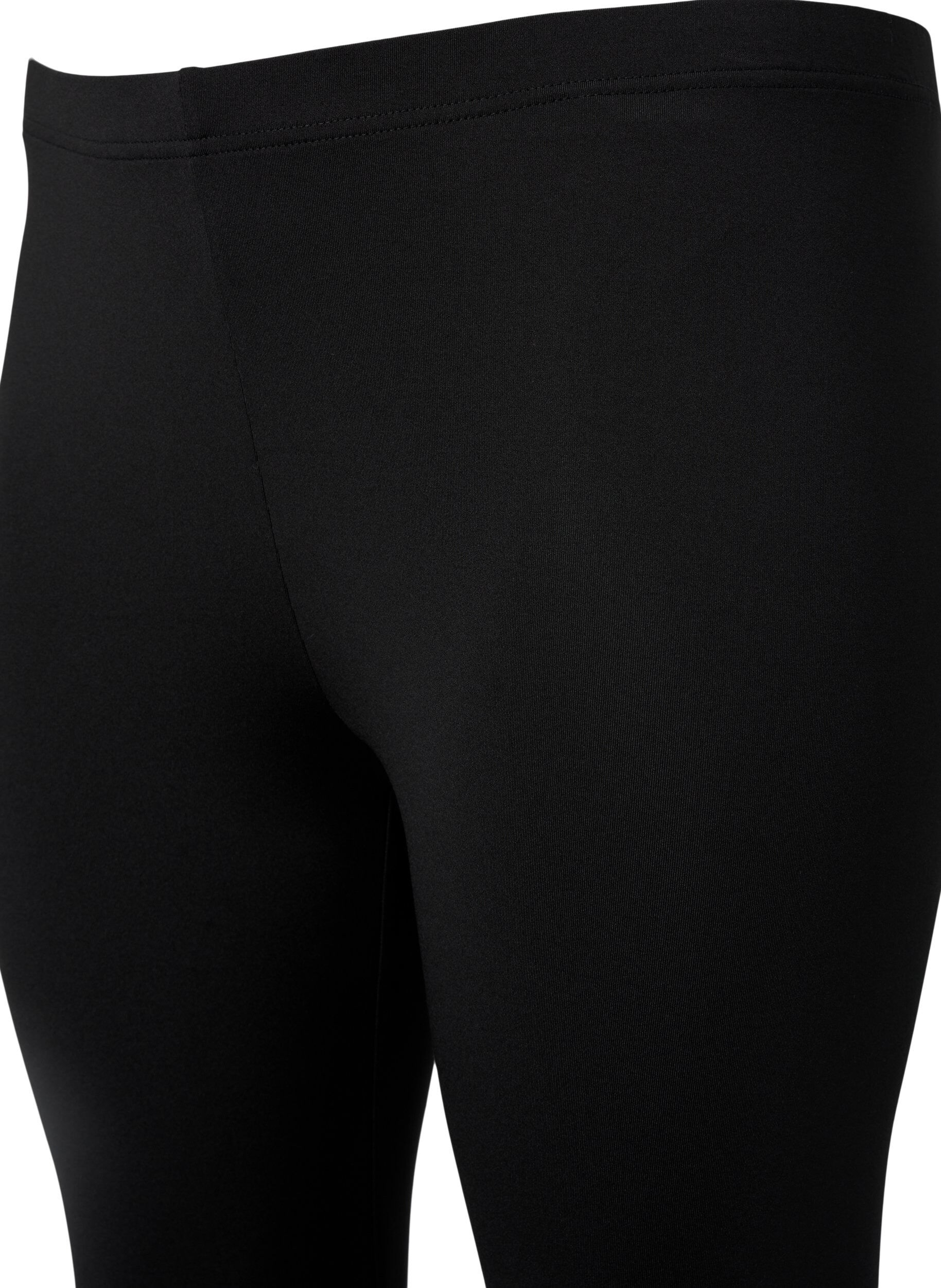 Zizzi Lot de 2 de leggings 3/4 avec bordure en dentelle, Black / Black, Packshot image number 3