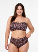 Culotte de bikini taille haute &agrave; imprim&eacute; floral, Marron, Model image number 0