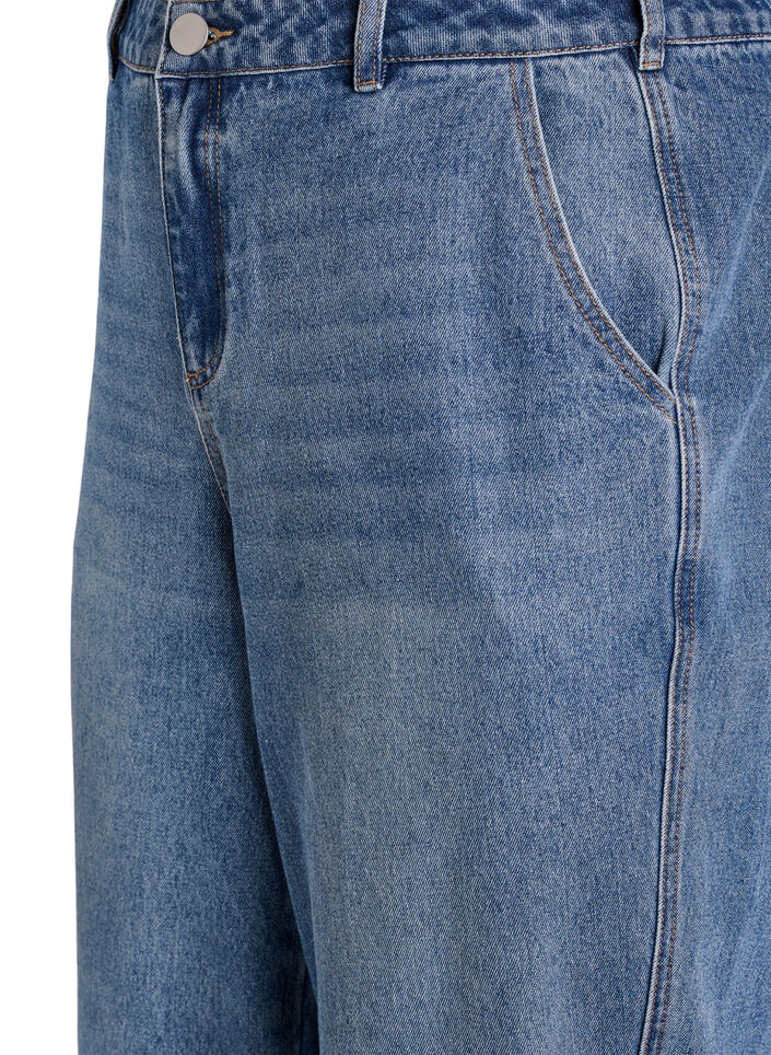 Jean barrel taille haute, Bleu, Packshot