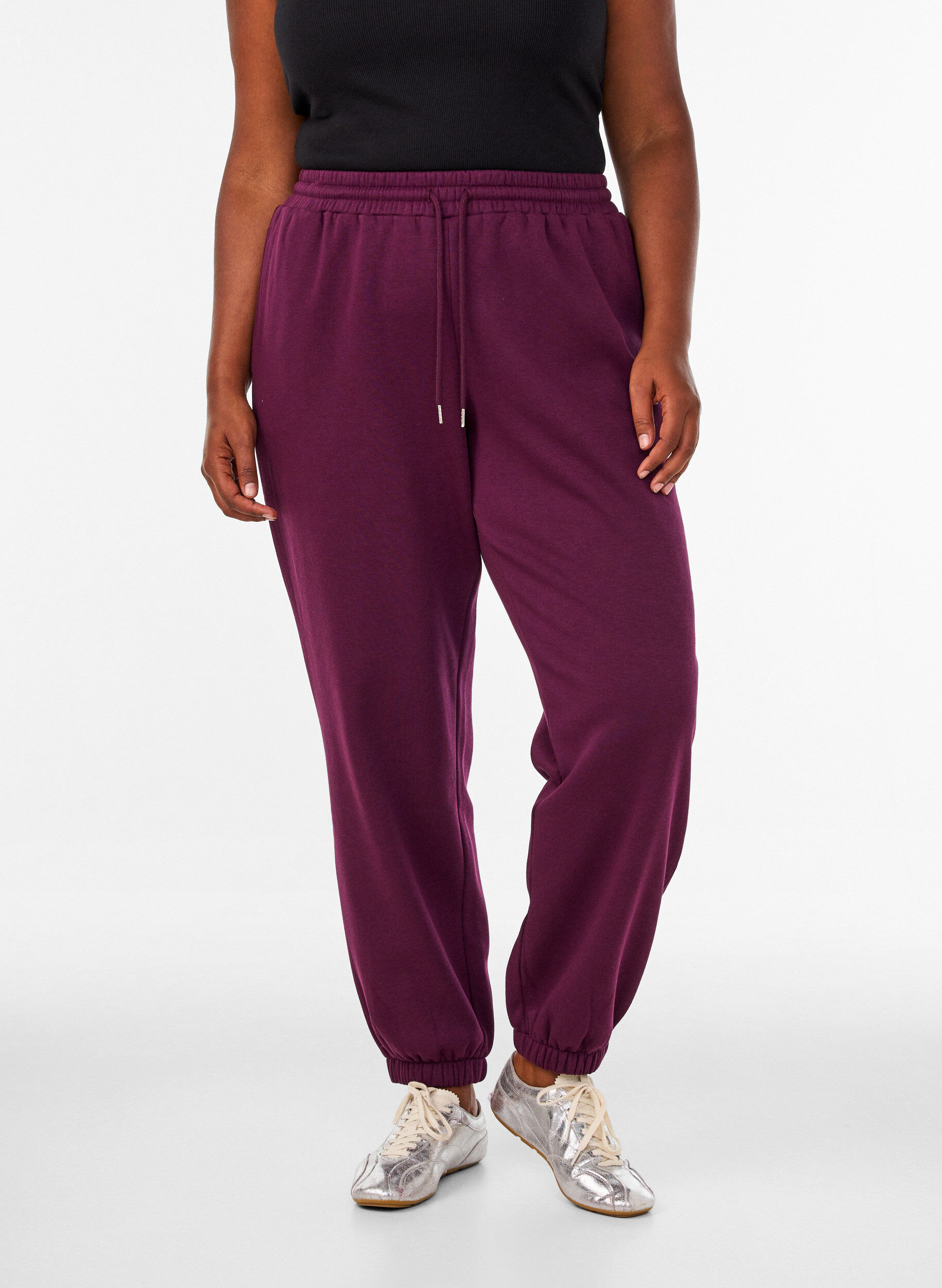 ZizziPantalon de jogging taille haute avec cordon de serrage, Violet, Model image number 2