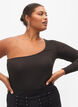 One -Shoulder Bluse, Black, Model image number 2