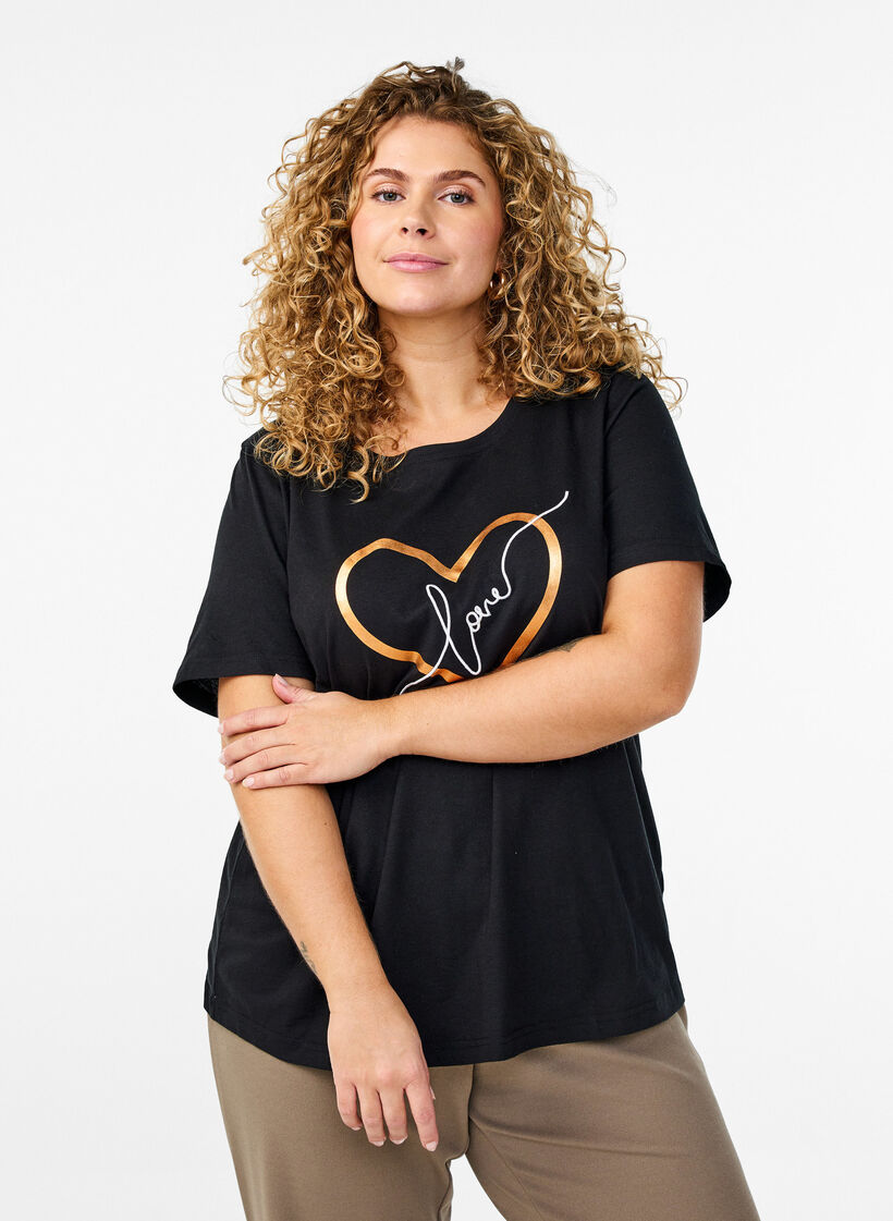 FLASH - T-Shirt mit Print, Schwarz, Model image number 0