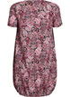 Kurz&auml;rmliges Baumwollkleid mit Aufdruck, Schwarz, Packshot image number 1