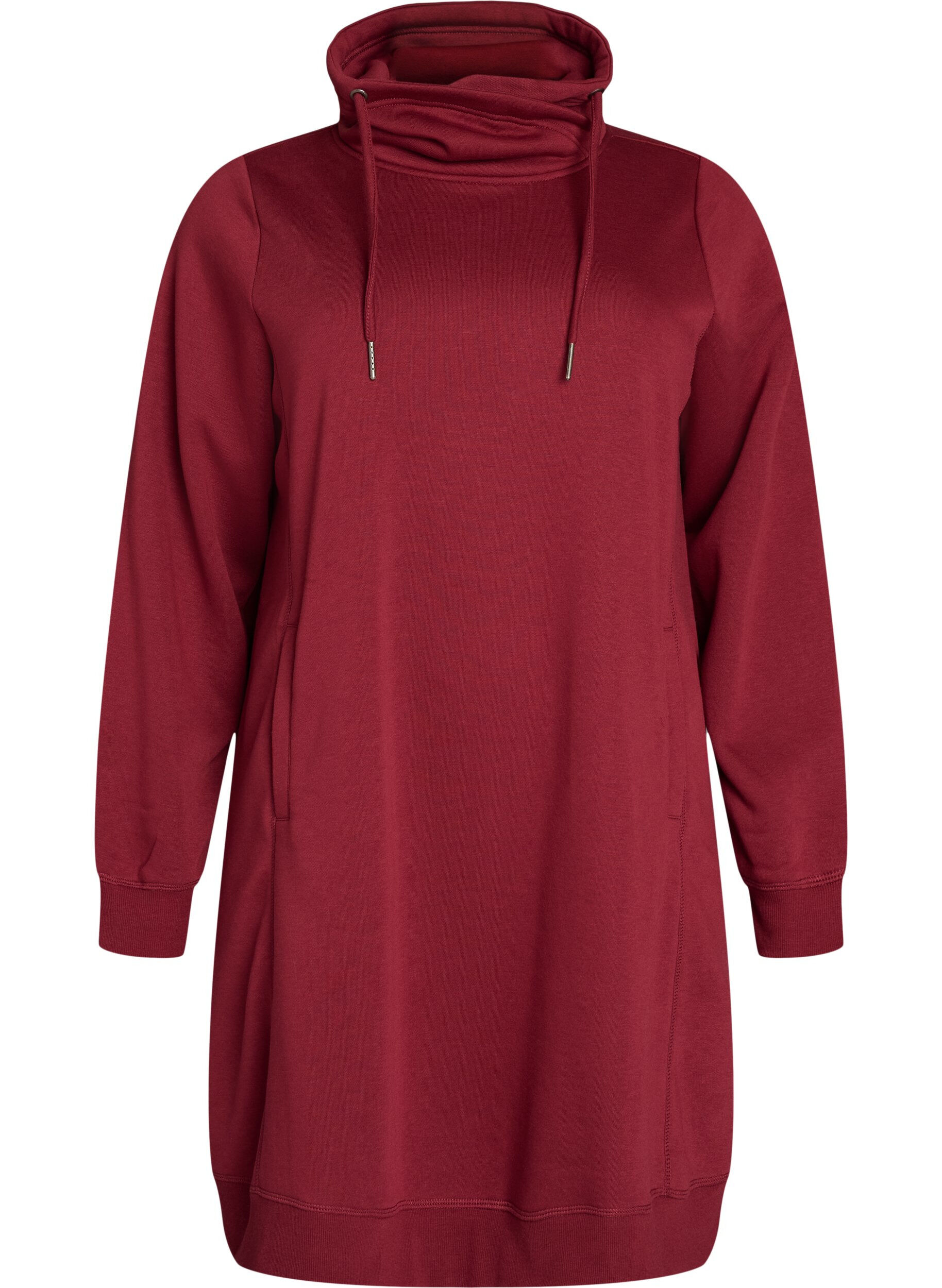 ZizziRobe sweat-shirt courte &agrave; col montant et poches, Bordeaux, Packshot image number 0