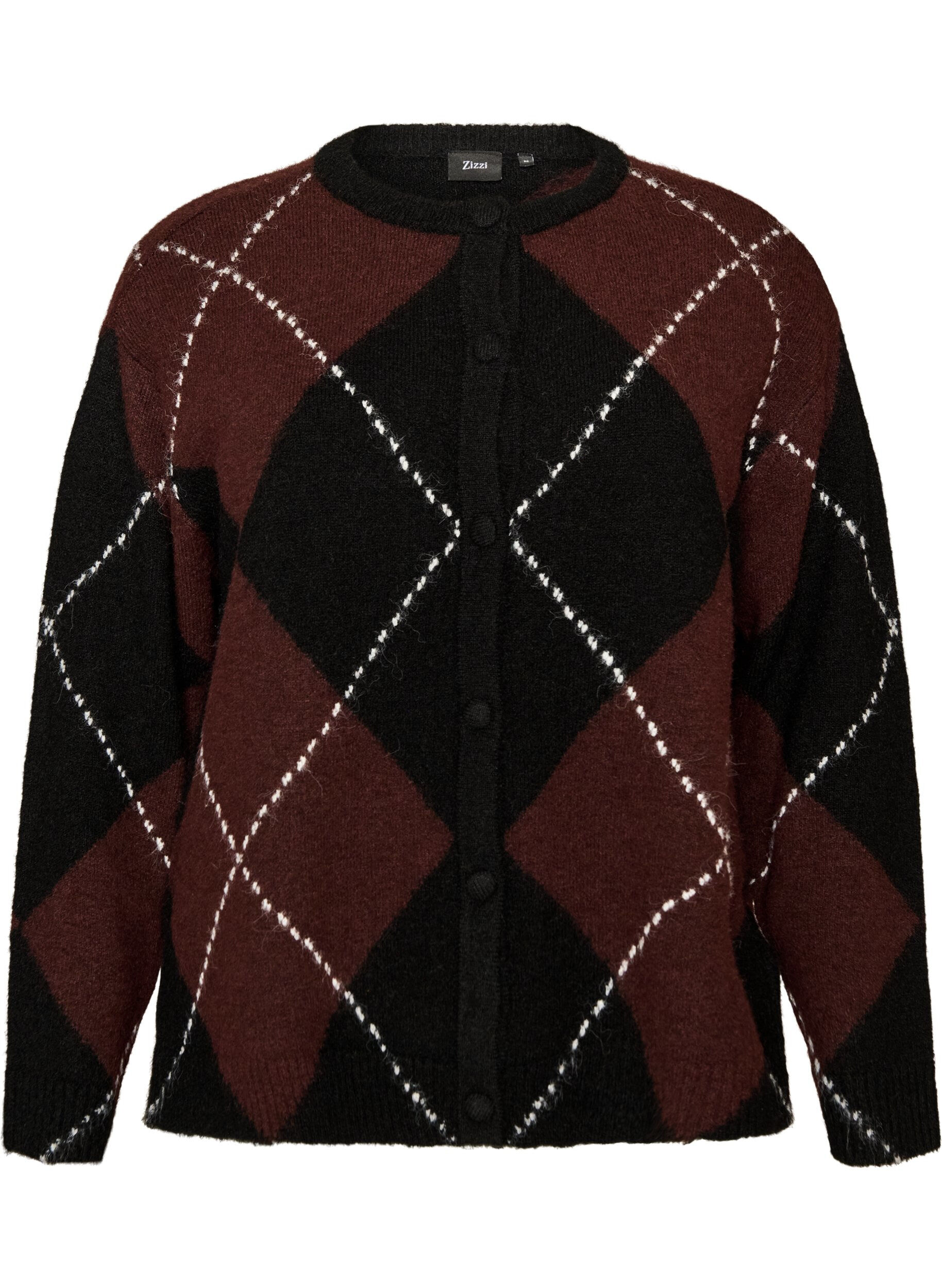 Cardigan &agrave; motif argyle