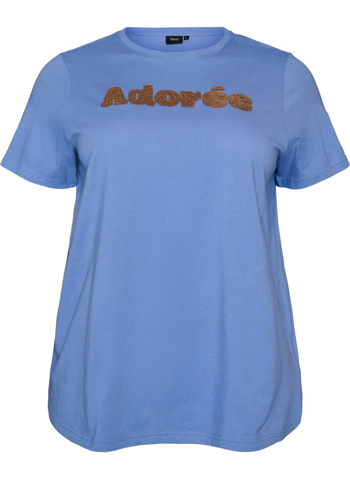 T-Shirt aus Bio-Baumwolle mit Frontprint, Blau, Packshot image number 0