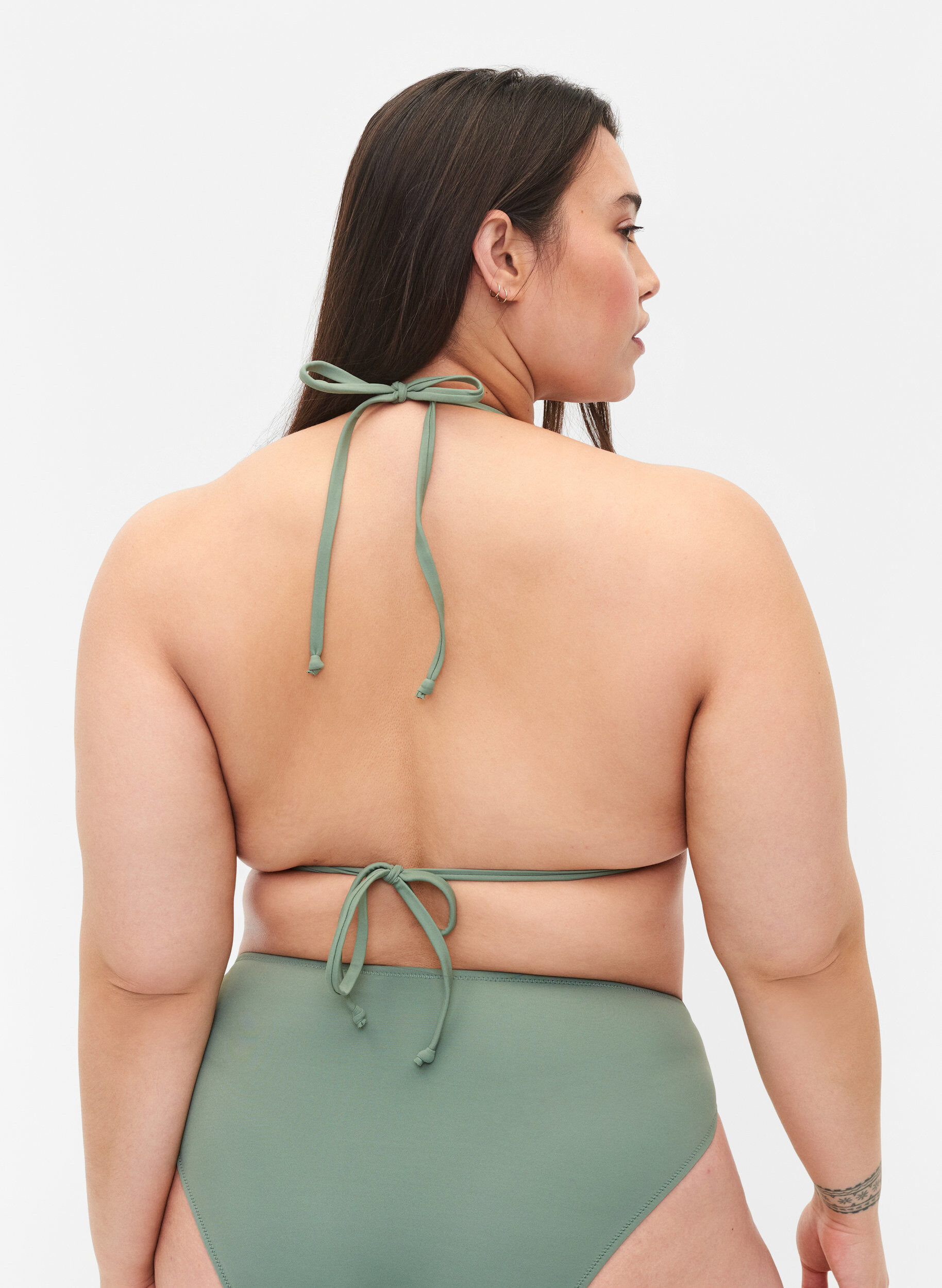 Zizzi Soutien-gorge bikini triangle, Vert clair, Model image number 1