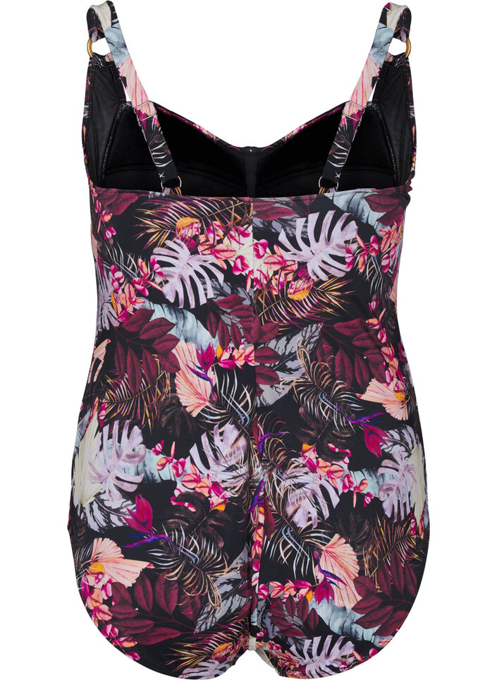 Maillot de bain rembourré avec imprimé, Bordeaux, Packshot image number 1