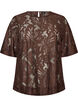 Bluse aus Spitze mit kurzen &Auml;rmeln, Braun, Packshot image number 0