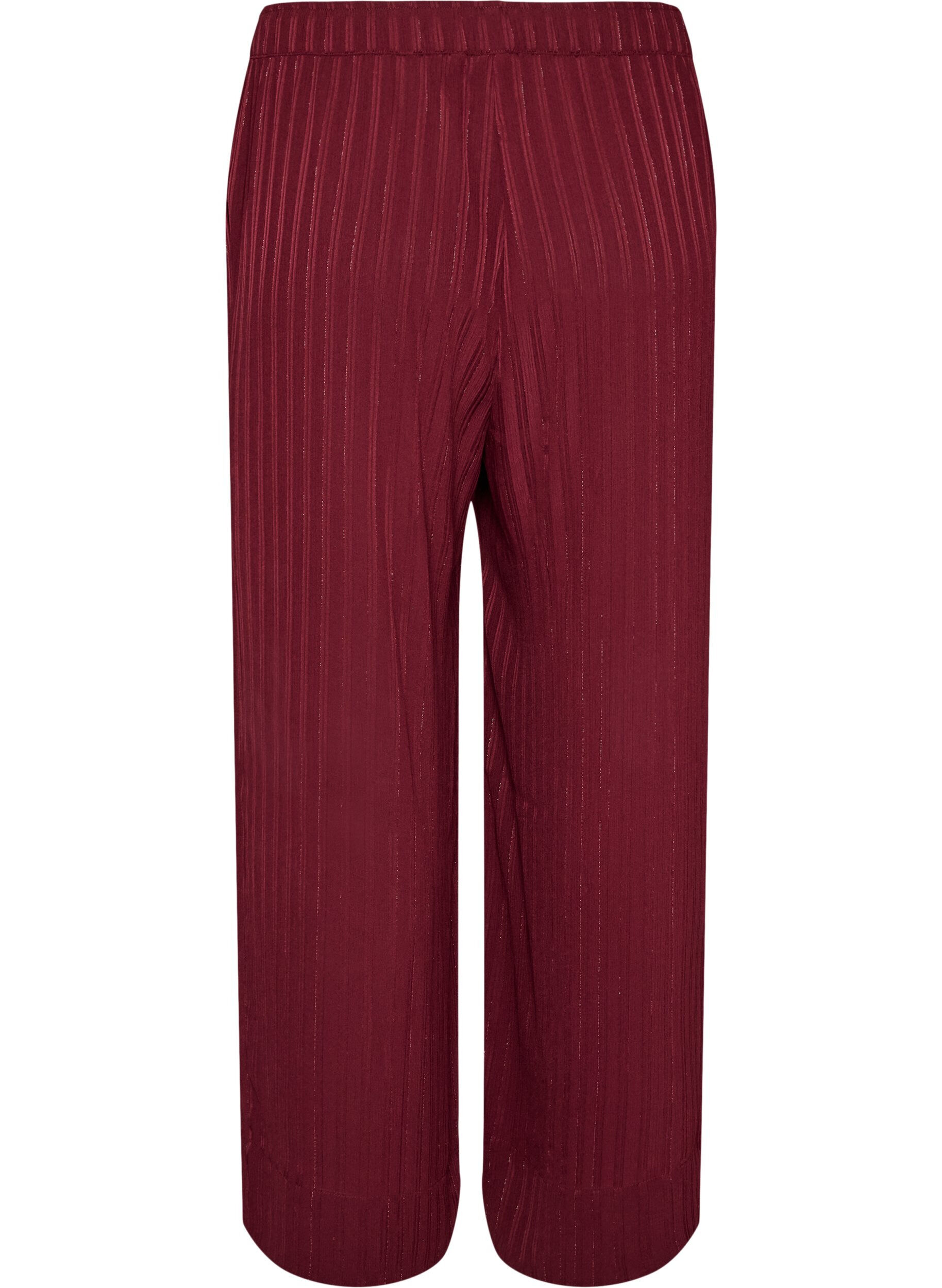 ZizziPantalon &agrave; rayures textur&eacute;es et coupe droite, Bordeaux, Packshot image number 1