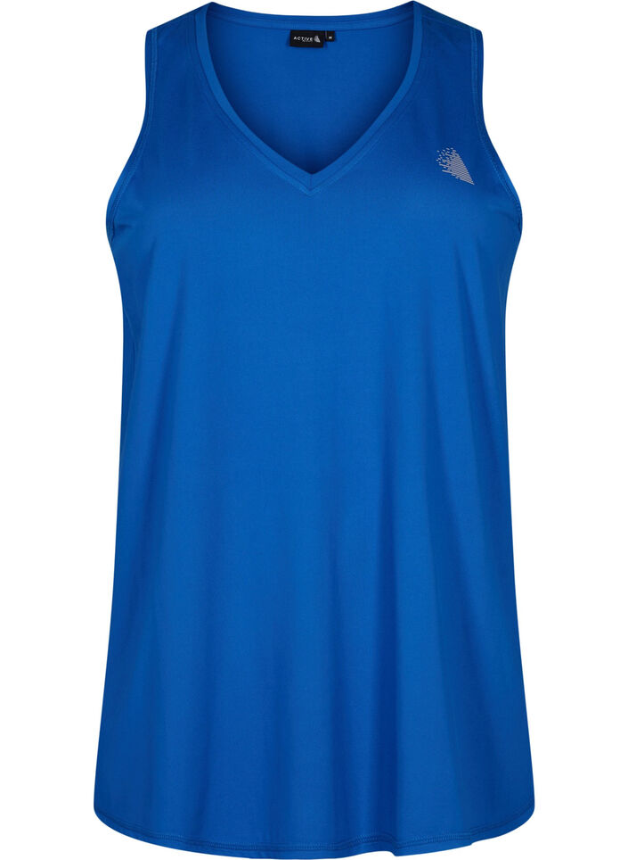 Top d’entraînement avec col en V, Princess Blue, Packshot image number 0