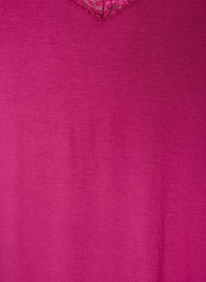 Nachthemd aus Viskose mit Spitze und Schlitzen, Rot, Packshot image number 2