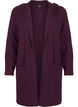 Cardigan long tricoté contenant de la laine et capuche, Potent Purple Mel., Packshot image number 0
