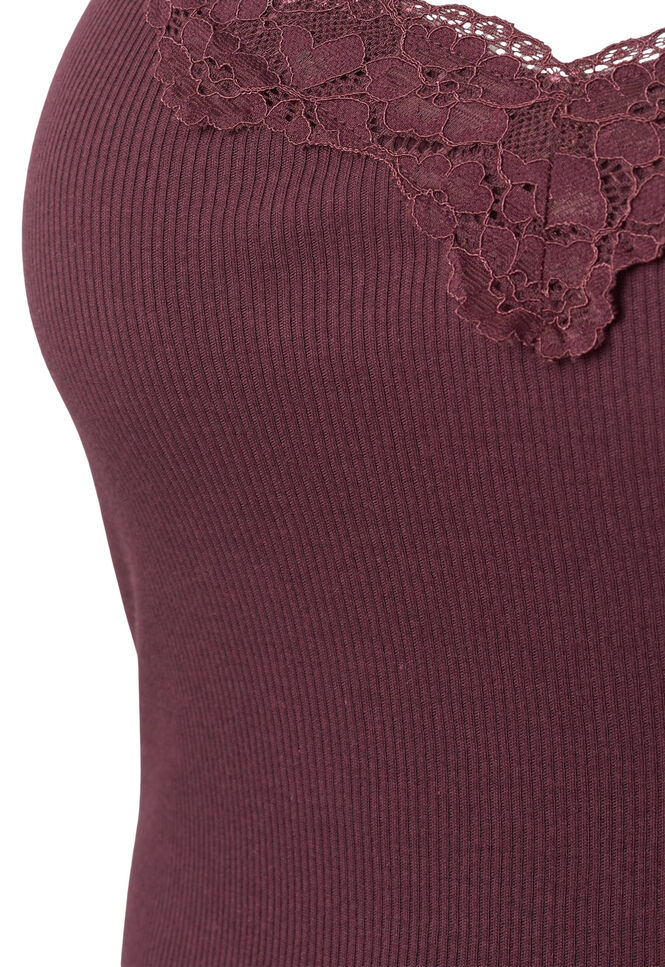 2-Pack gerippte Nachttops, Black/Fudge, Packshot image number 2